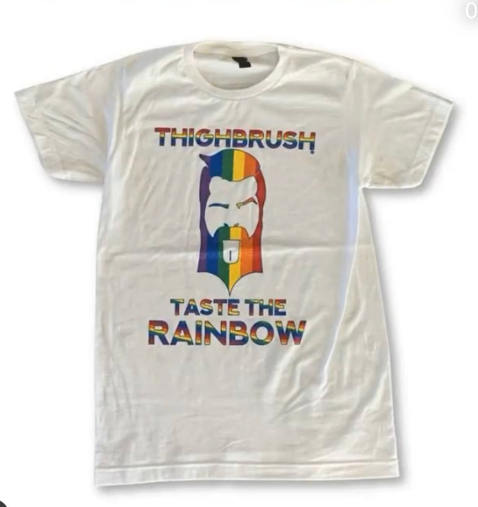 LIMITED EDITION - THIGHBRUSH® - "TASTE THE RAINBOW" - Men's T-Shirt - White