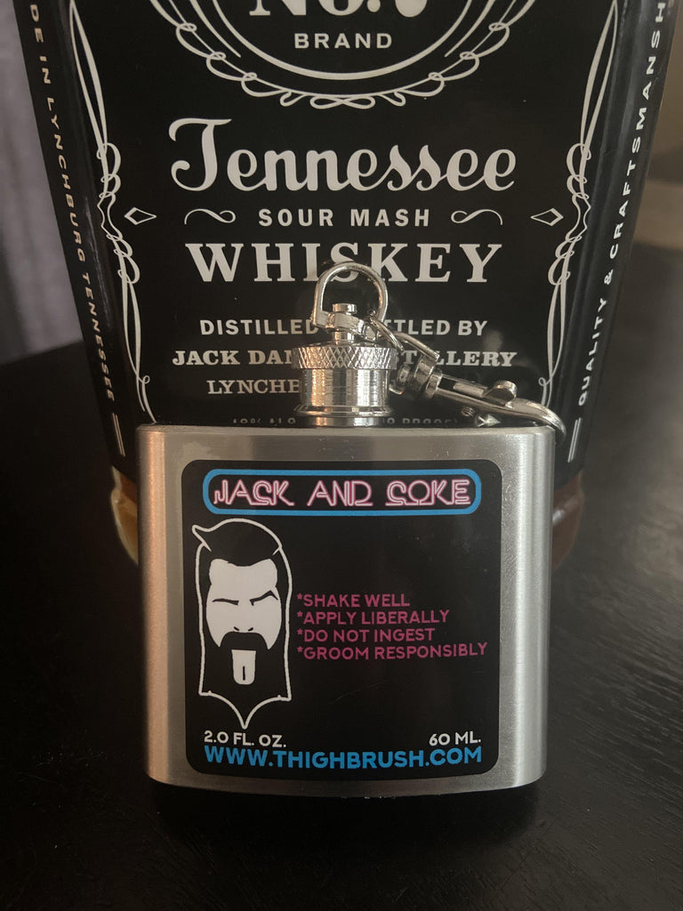 FREE COMB with Purchase of THIGHBRUSH® LIQUORS Jack and Coke Beard Oil (In a Flask) - THIGHBRUSH®