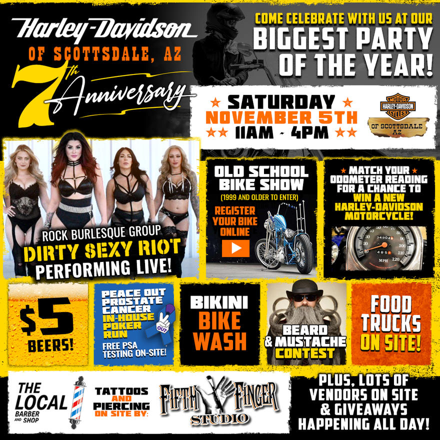 HARLEY-DAVIDSON of SCOTTSDALE - 7th Anniversary Party and Beard Competition - Saturday, November 5, 2022