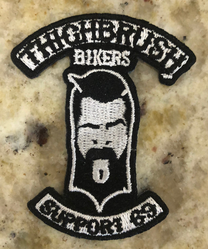 THIGHBRUSH BIKERS - "Support 69" Patch - Black and White (Sew-on)