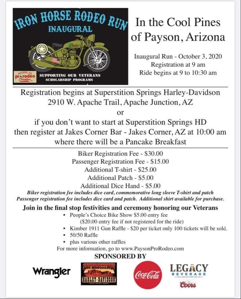 Join Us at the Inaugural Iron Horse Rodeo Run - October 3, 2020 - Payson, AZ - THIGHBRUSH®