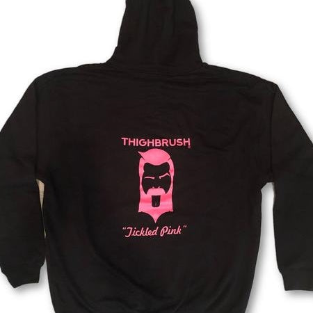 Brand New THIGHBRUSH "Tickled Pink" Hoodie Now Available in Black!