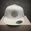 THIGHBRUSH® BEARD RIDING COMPANY - Flat Bill Trucker Snapback Hat - White with Silver