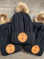 THIGHBRUSH® APPAREL COMPANY - Raccoon Fur Pom Cuffed Beanies - Black