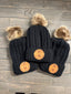 THIGHBRUSH® APPAREL COMPANY - Raccoon Fur Pom Cuffed Beanies - Black