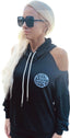 THIGHBRUSH® BEARD RIDING COMPANY - Women's Cold Shoulder Hooded Sweatshirt