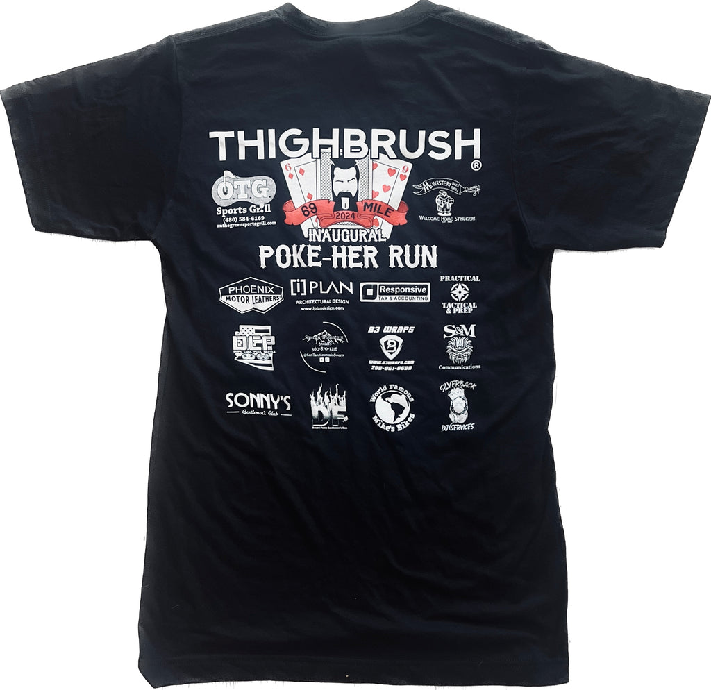 THIGHBRUSH® - INAUGURAL 69 MILE "POKE-HER" RUN - Men's T-Shirt - Black
