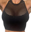 THIGHBRUSH® - Women's Mesh Front Bra Top - Black