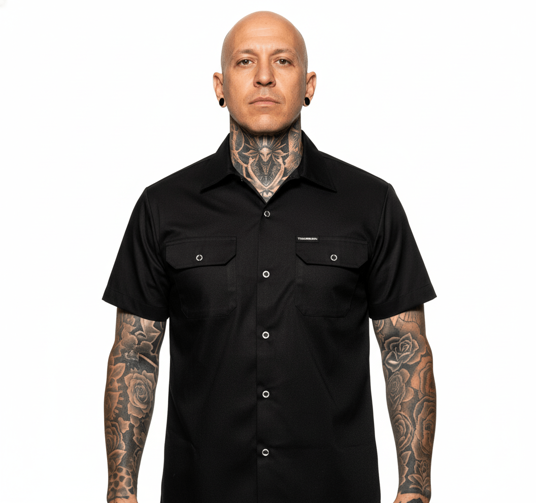 THIGHBRUSH® - BECAUSE I'M A GIVER - Men's Work Shirt - Black