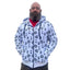 THIGHBRUSH® - LOGO BLAST - UNISEX ZIPPER HOODIE - White