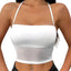 THIGHBRUSH® - Women's White and Sheer Mesh Halter Top