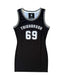 THIGHBRUSH® ATHLETICS - THIGHBRUSH 69 - WOMEN'S BASKETBALL JERSEY DRESS - BLACK