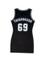 THIGHBRUSH® ATHLETICS - THIGHBRUSH 69 - WOMEN'S BASKETBALL JERSEY DRESS - BLACK