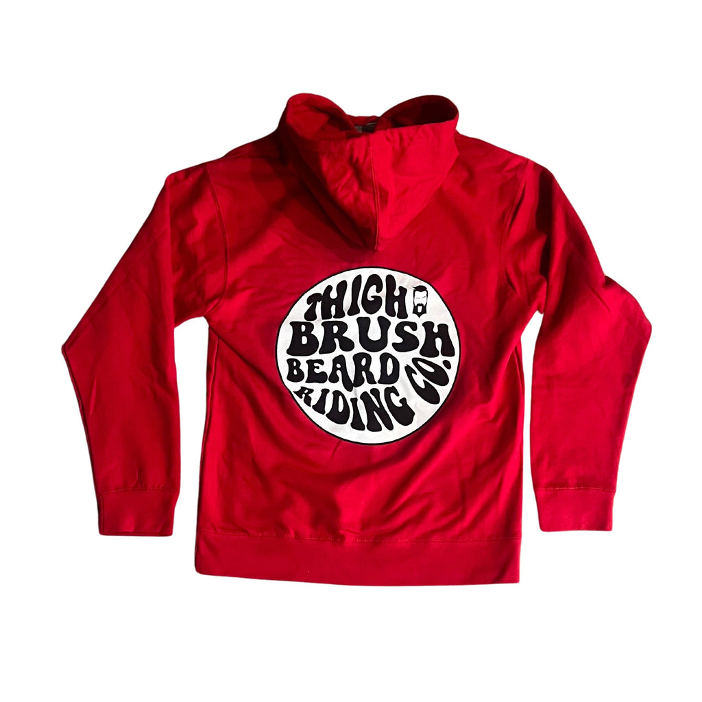 THIGHBRUSH® BEARD RIDING COMPANY - Unisex Hooded Sweatshirt - Red 