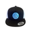 THIGHBRUSH® BEARD RIDING COMPANY - Trucker Snapback Hat - Black and White - Flat Bill - Neon Blue
