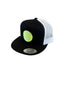 THIGHBRUSH® BEARD RIDING COMPANY - Trucker Snapback Hat - Black and White - Flat Bill - Neon Yellow