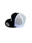 THIGHBRUSH® BEARD RIDING COMPANY - Trucker Snapback Hat - Black and White - Flat Bill - Neon Yellow