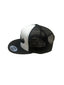 THIGHBRUSH® “OUTLAW" - Flat Bill Trucker Snapback Hat - White and Black