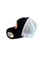 THIGHBRUSH® BEARD RIDING COMPANY - Trucker Snapback Hat - Black and White - Neon Orange