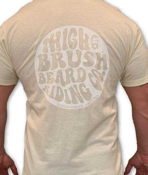 THIGHBRUSH® BEARD RIDING COMPANY - Men's Logo T-Shirt - Natural with White Logo - thighbrush