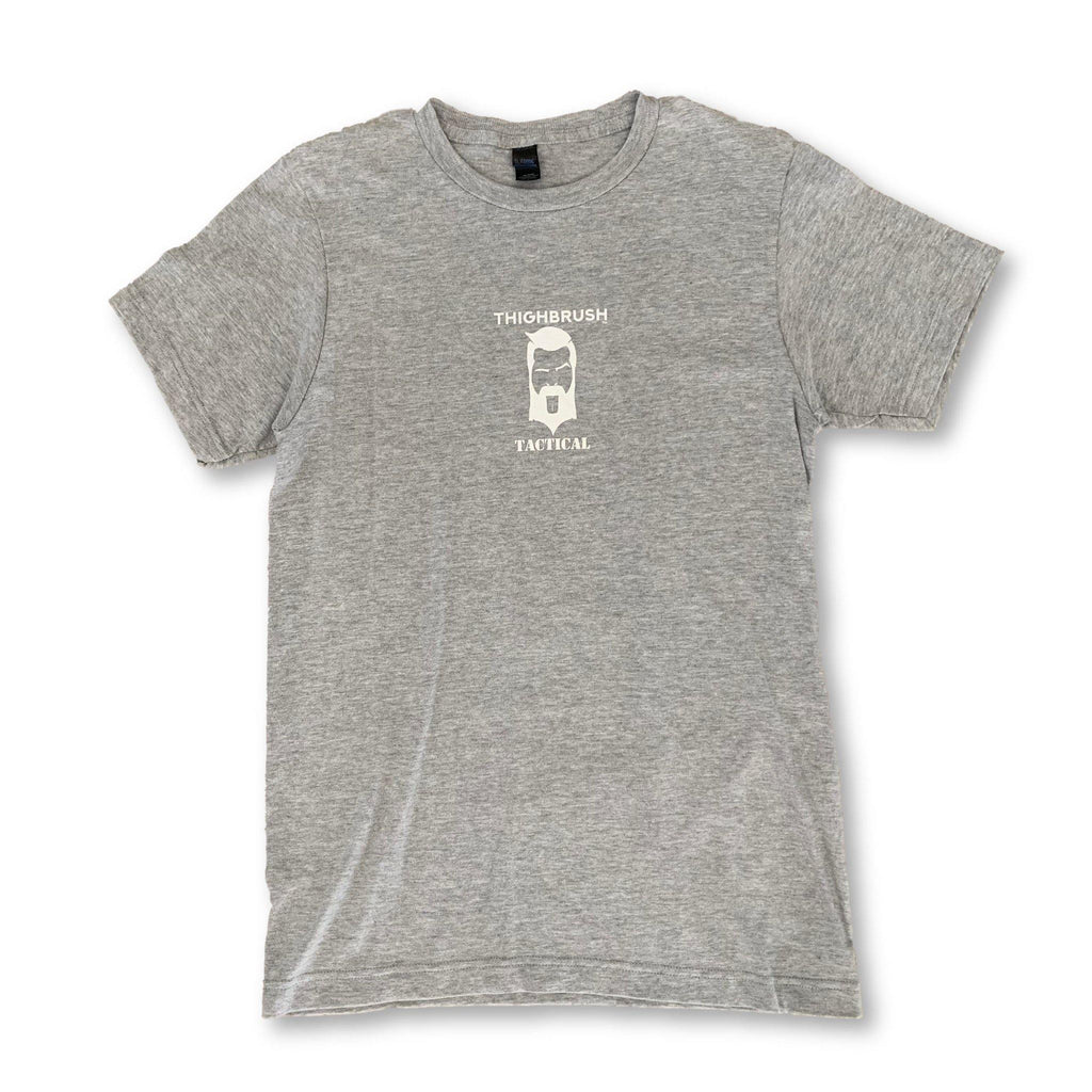 THIGHBRUSH® TACTICAL - ARMED FORCES COLLECTION - "Aim High-Lick Low" Men's T-Shirt -  Heather Grey and White - thighbrush