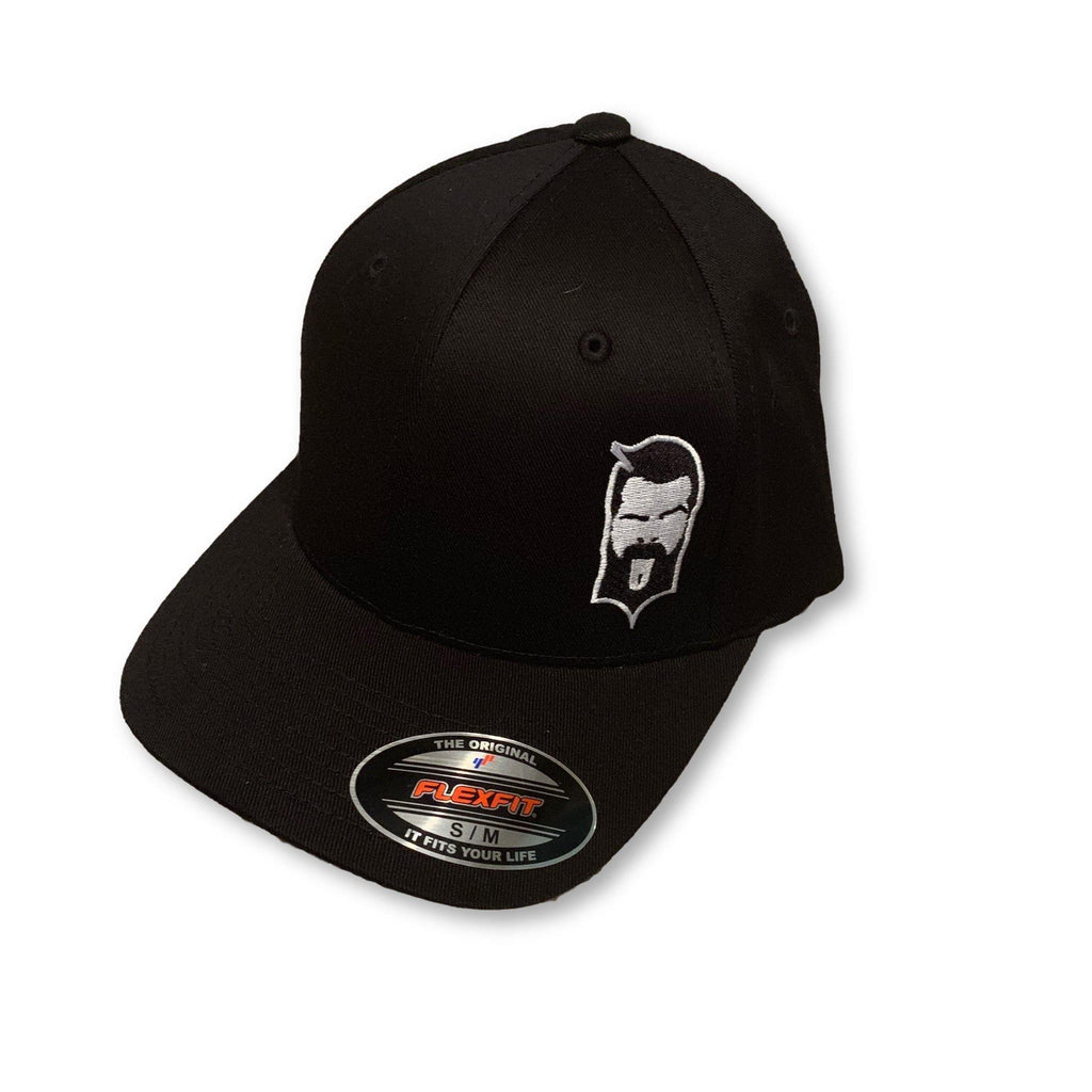 THIGHBRUSH® - FlexFit Hat - Black on Black with 2-Tone Face Logo - thighbrush