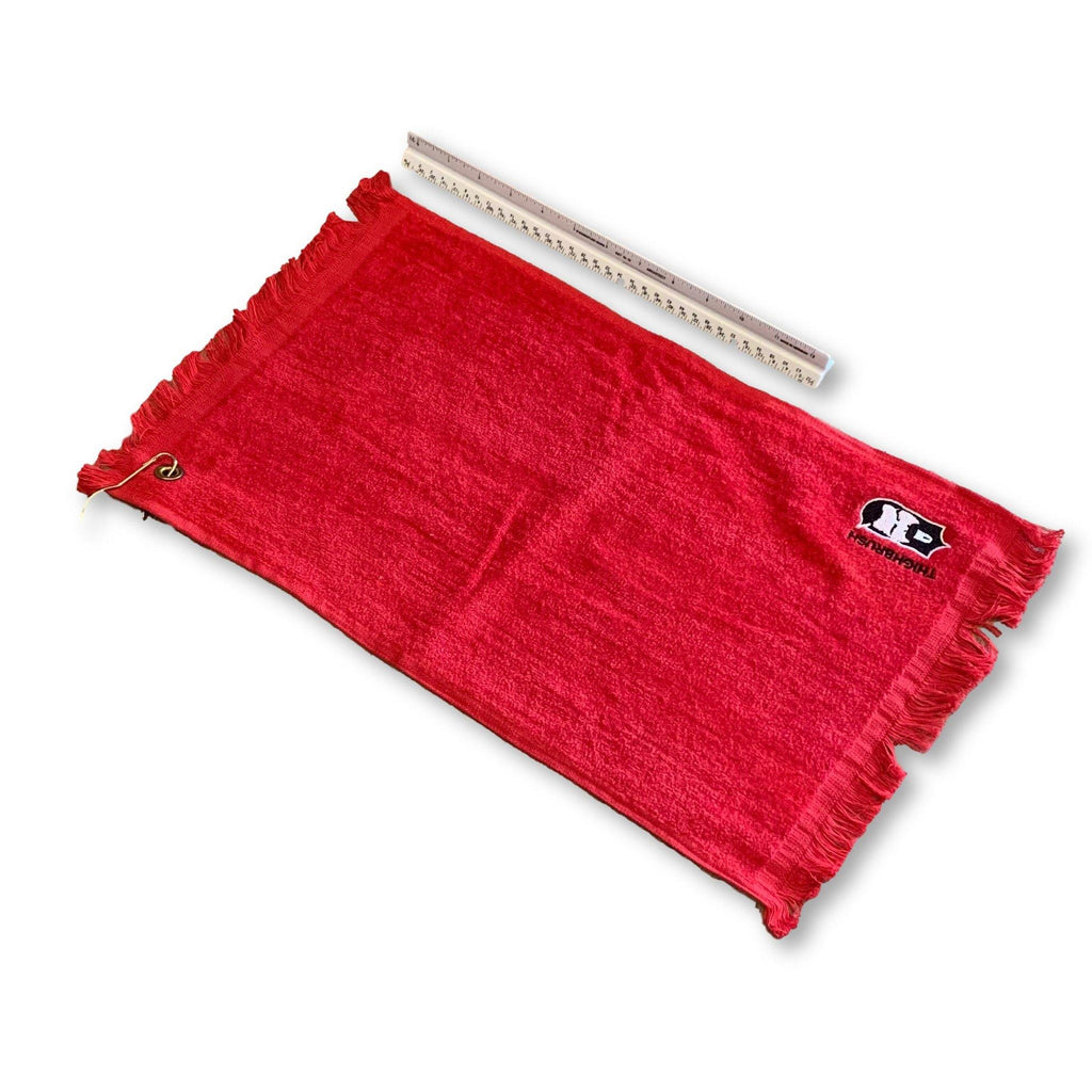 THIGHBRUSH® Golf "Clean-up" Towel in Red with Logo - thighbrush