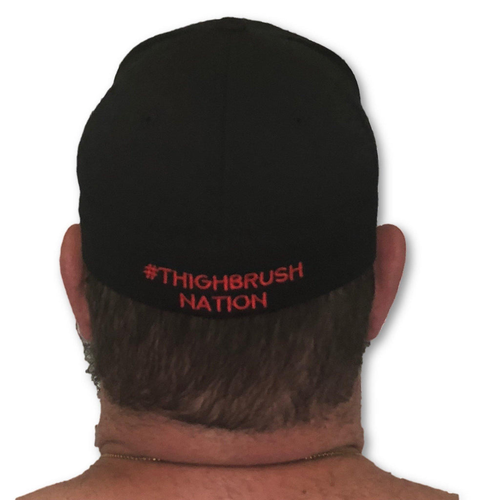 THIGHBRUSH® - FlexFit Hat - Black with Red - #THIGHBRUSHNATION - thighbrush