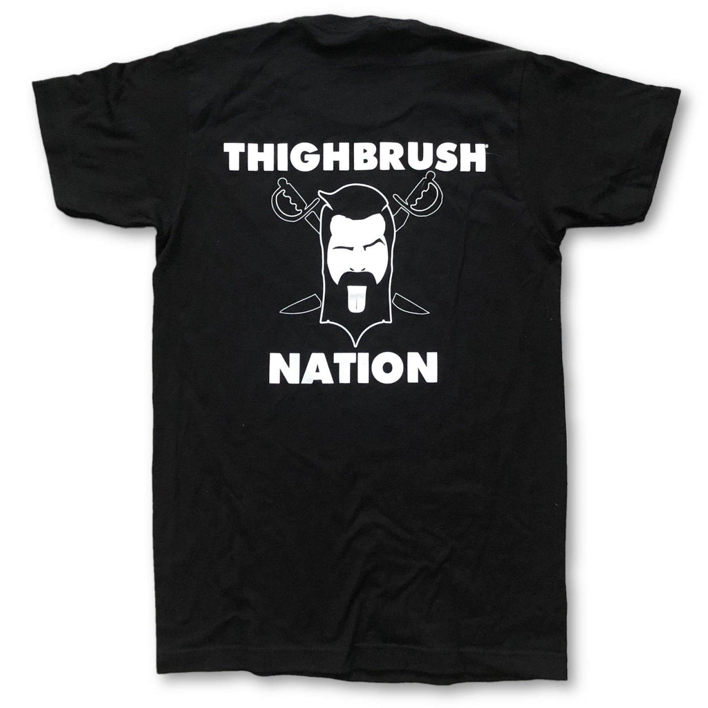 THIGHBRUSH NATION - Men's T-Shirt - Black and White - thighbrush