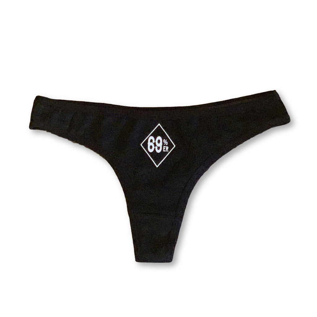 THIGHBRUSH® “69% ER DIAMOND COLLECTION" - Women's Thong Underwear - Black