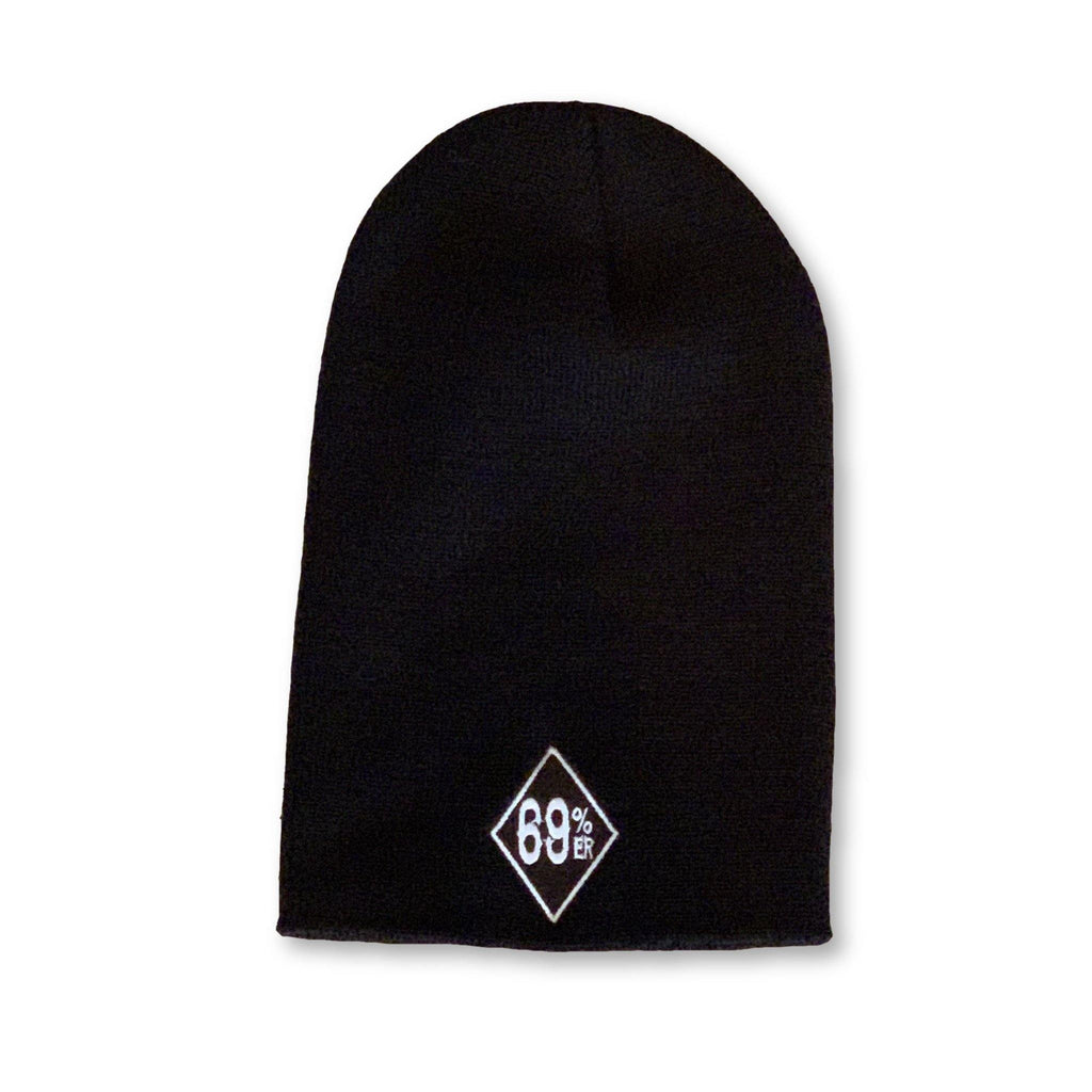 THIGHBRUSH® "69% ER DIAMOND COLLECTION" - Slouchy Beanies - Diamond Patch on Front - Black