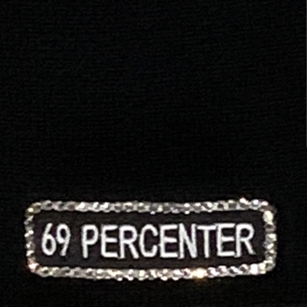 THIGHBRUSH® "69 PERCENTER" - "Bling" Beanies - Rectangular Patch on Front - Black - THIGHBRUSH®