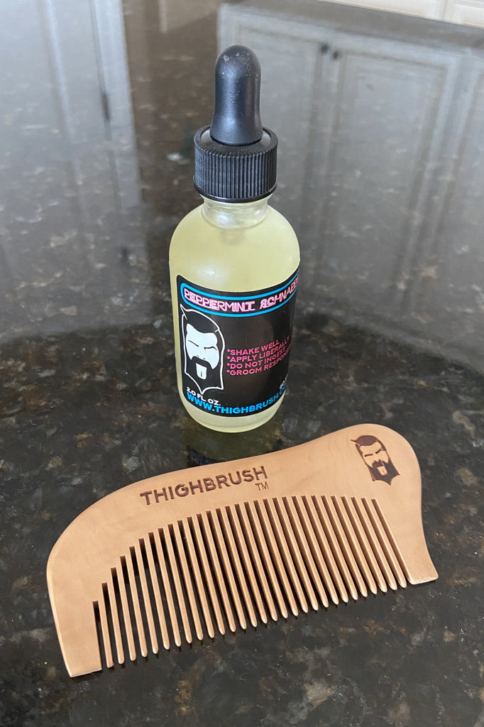 THIGHBRUSH® LIQUORS - Beard Oil  - 2 Ounce Bottle and Comb Set - Choose Your Scent