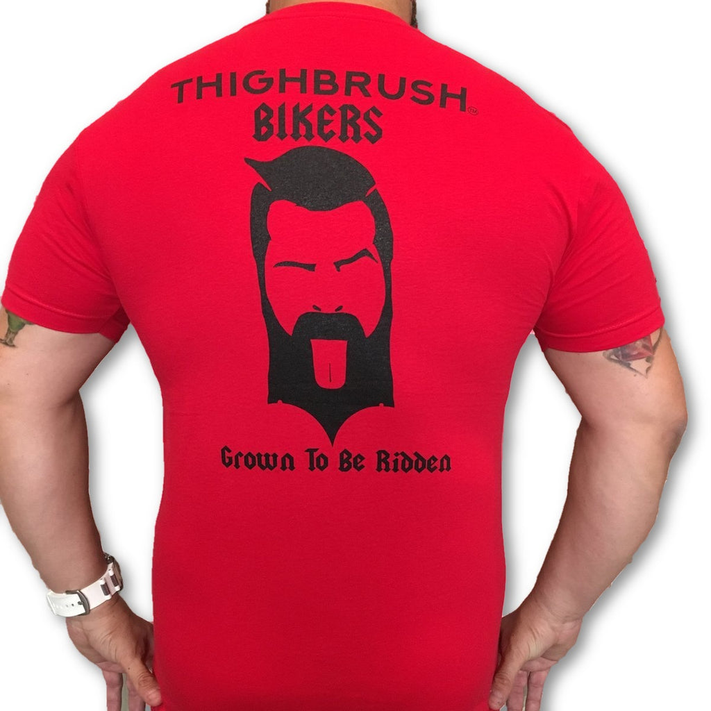 THIGHBRUSH® BIKERS - "Grown to be Ridden" - Men's T-Shirt - Red and Black - thighbrush