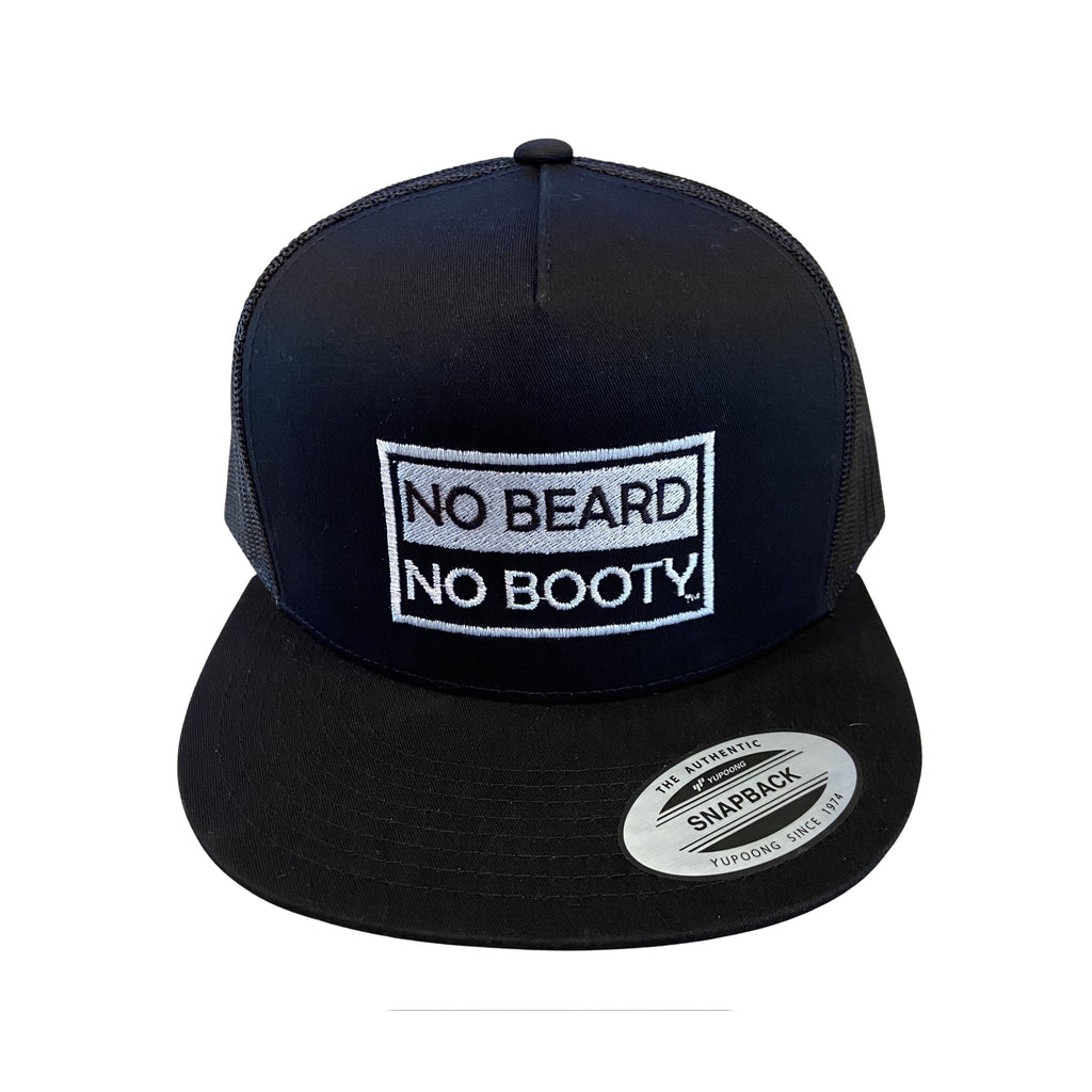 NO BEARD NO BOOTY® COLLECTION by THIGHBRUSH® - Trucker Snapback Hat  - Black - Flat Bill