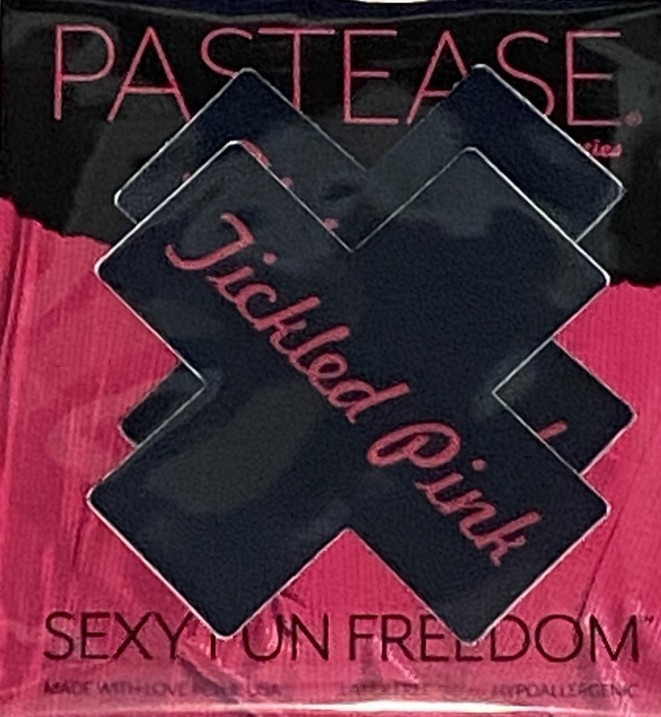Pastease® Premium Pasties - THIGHBRUSH® "Tickled Pink"- Cross in Black - THIGHBRUSH®