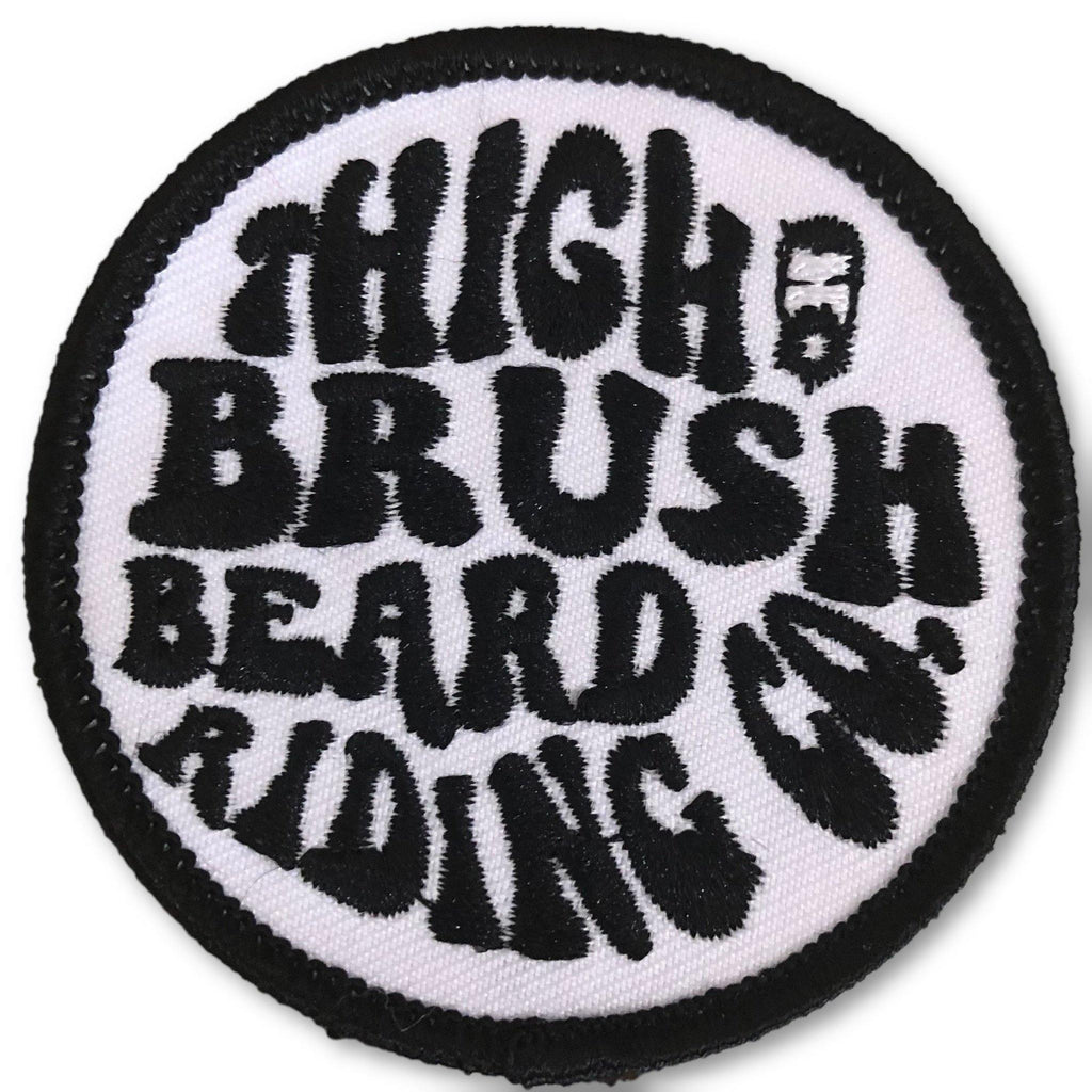 THIGHBRUSH® BEARD RIDING COMPANY - Logo Patch - Black and White (Sew-on) - thighbrush