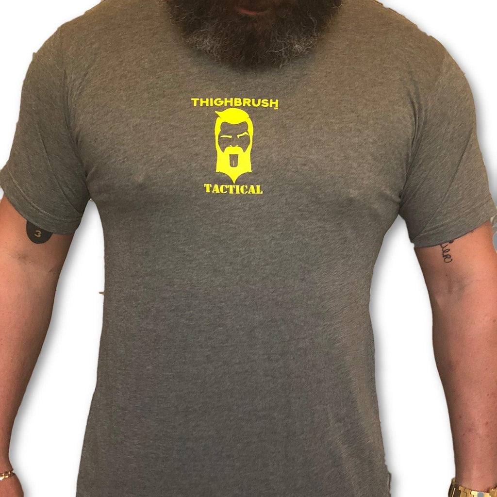 THIGHBRUSH® TACTICAL -  ARMED FORCES COLLECTION - "An Army of Tongue" Men's T-Shirt - Military Green and Gold - thighbrush