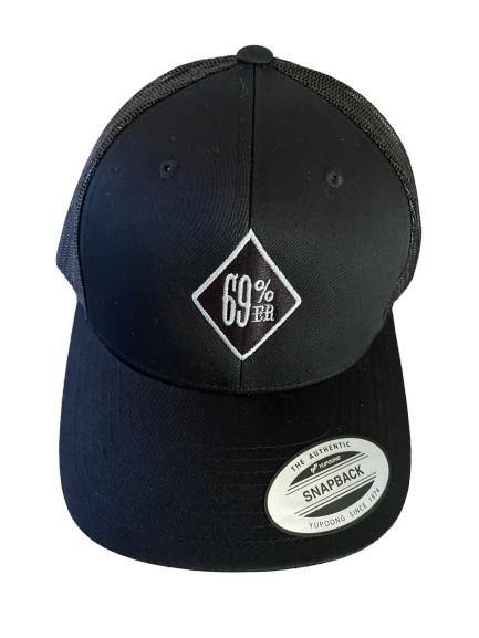THIGHBRUSH® "69% ER DIAMOND COLLECTION" - Trucker Snapback Hat - Black with Silver