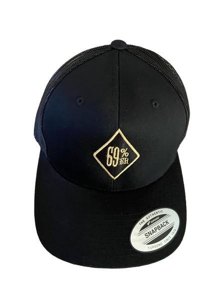 THIGHBRUSH® "69% ER DIAMOND COLLECTION" - Trucker Snapback Hat - Black with Gold