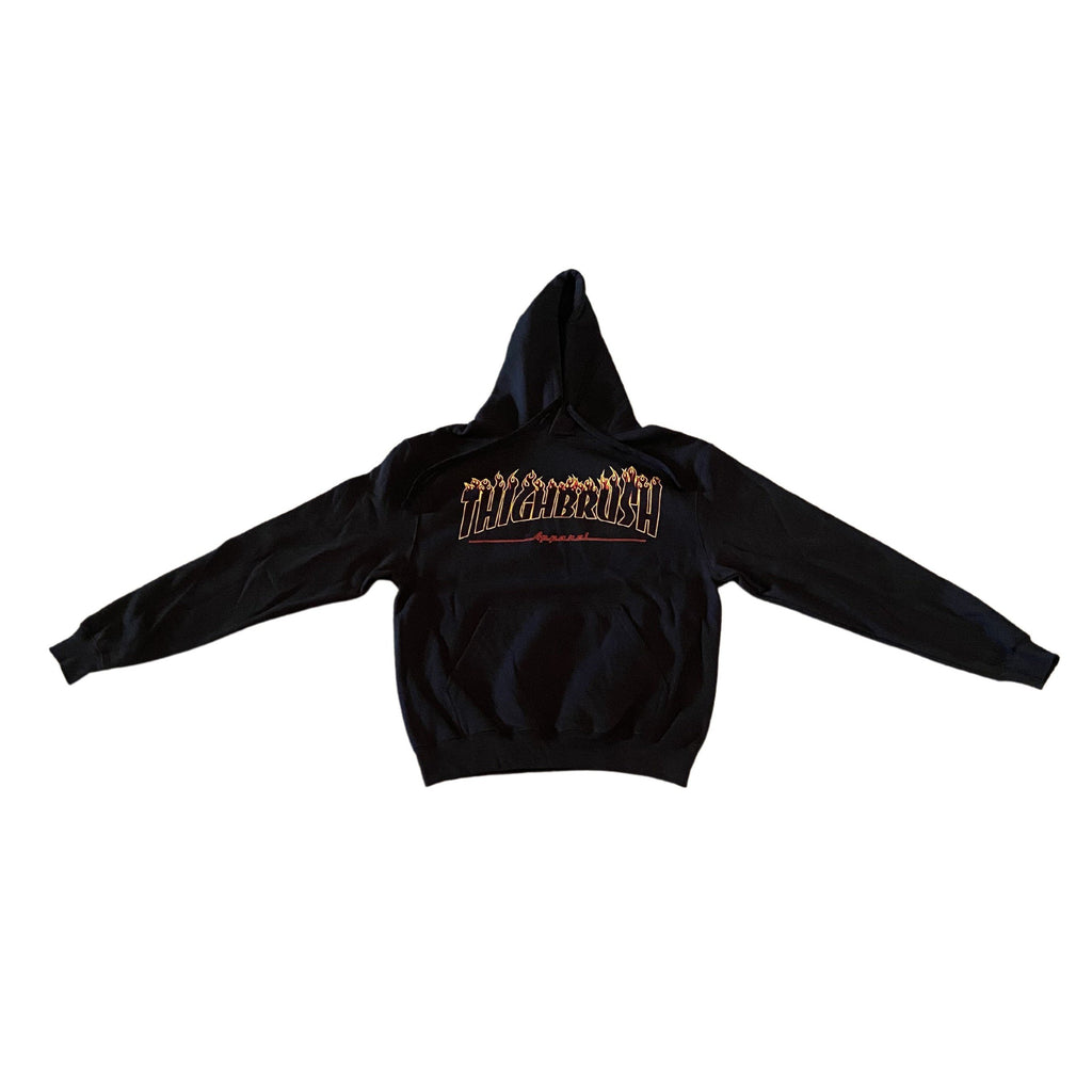 THIGHBRUSH® - "En Fuego" - Unisex Hooded Sweatshirt - Black