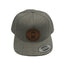 THIGHBRUSH® APPAREL COMPANY - Wool Blend Snapback Hat with Leather Patch - Heather Grey - Flat Bill