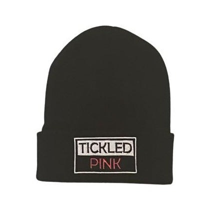 THIGHBRUSH® "Tickled Pink" - Cuffed Beanies - Black with Patch