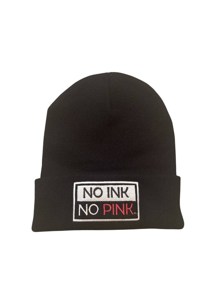 THIGHBRUSH® NO INK NO PINK- Cuffed Beanies - Black with Patch