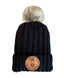 THIGHBRUSH® APPAREL COMPANY - Raccoon Fur Pom Cuffed Beanies - Black