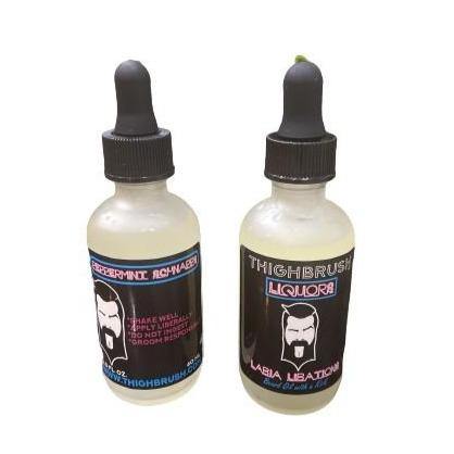 THIGHBRUSH® LIQUORS - "Labia Libations" Beard Oil With a Kick! - 2 Ounce Bottle - Peppermint Schnapps