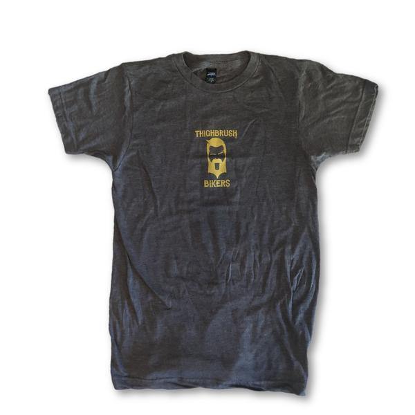 THIGHBRUSH® BIKERS - "I'm a 69 Percenter" - Men's T-Shirt - Heather Charcoal and Gold - thighbrush