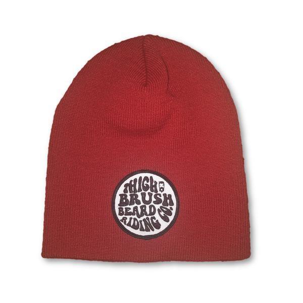 THIGHBRUSH® BEARD RIDING COMPANY Beanies - Patch on Front - Red - thighbrush