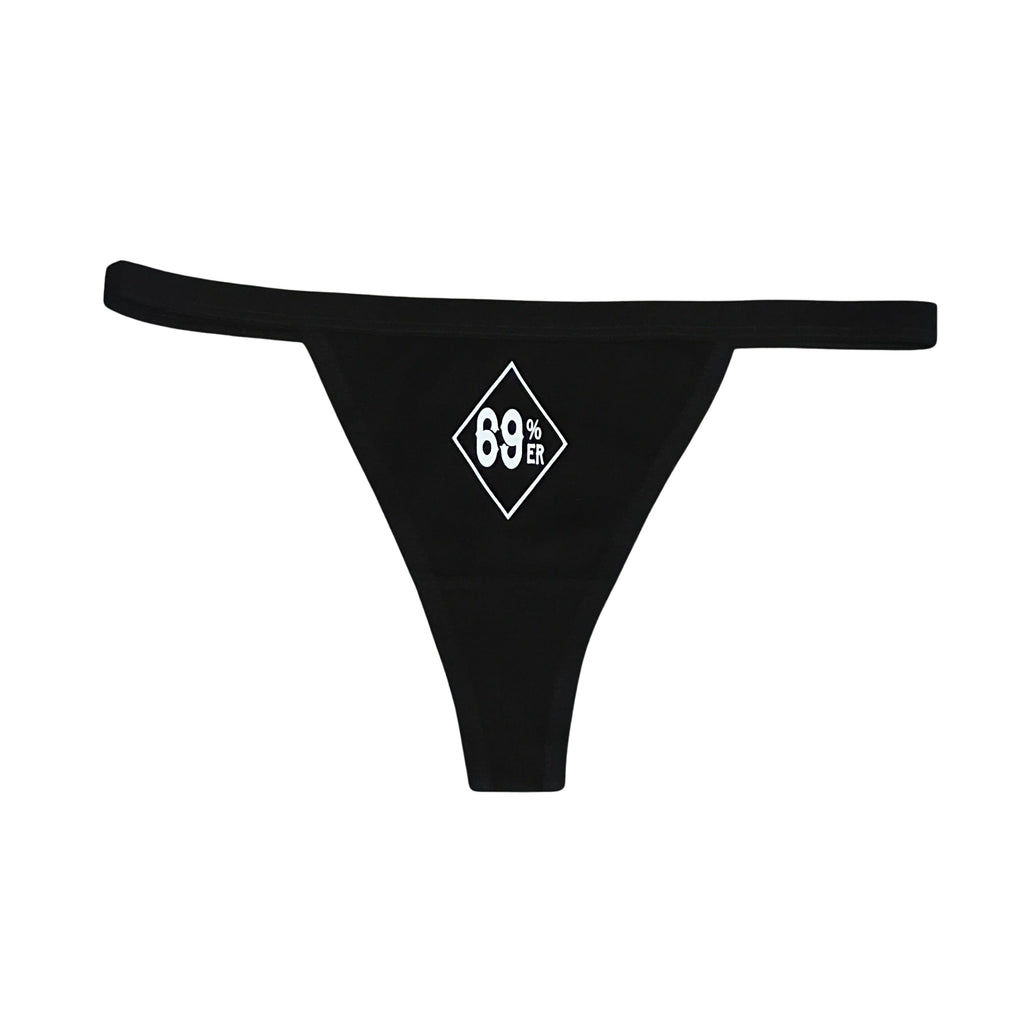THIGHBRUSH® - 69% ER™ DIAMOND COLLECTION - Women's Thong Underwear - Black