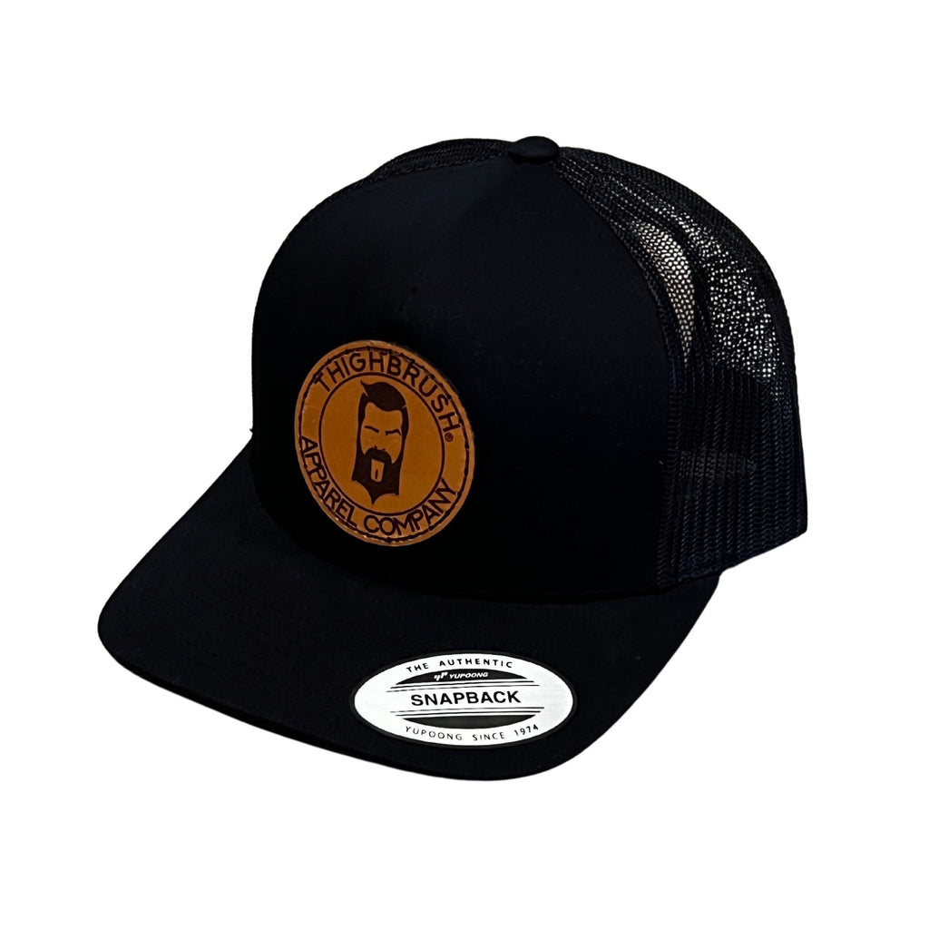 THIGHBRUSH® APPAREL COMPANY - Snapback Hat with Leather Patch - Black